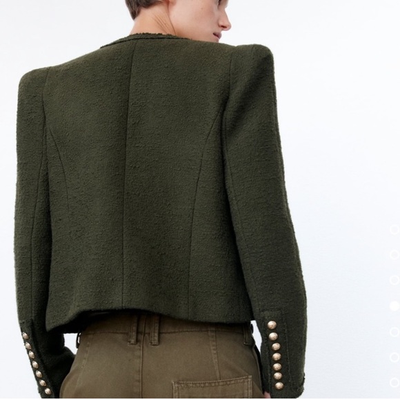 ZARA Shoulder Pad Jacket Blazer - Picture 3 of 5